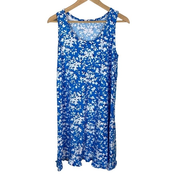 Draper James Dress Size Small / Medium Blue Flowy Ruffle Hem Sleeveless Flowy - Picture 1 of 12